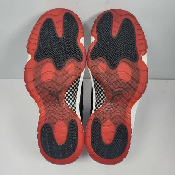 Air Jordan XI 2005 Men's Black Red Retro Sneakers 136046-061 US Size 14