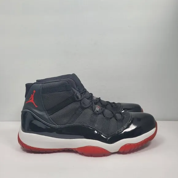 Air Jordan XI 2005 Men's Black Red Retro Sneakers 136046-061 US Size 14