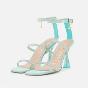 Aldo x Disney Aladdin Jasmine Women's Aqua genie lamp charm Heels size 8