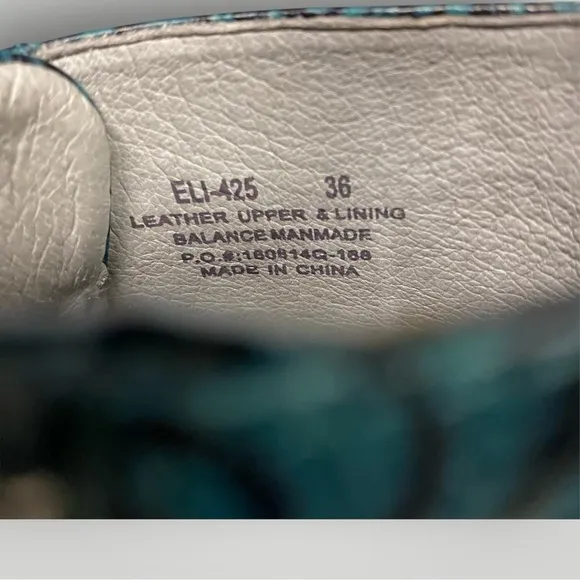 Alegria Eliza Teal Tooled Boots Sz 36