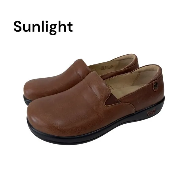 Alegria Womens Slip-On Leather Shoes Brown Size 40 Comfortable Work Footwear