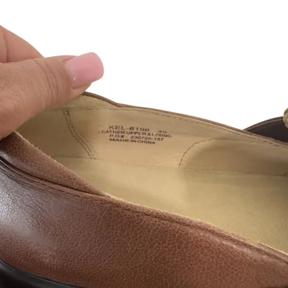 Alegria Womens Slip-On Leather Shoes Brown Size 40 Comfortable Work Footwear