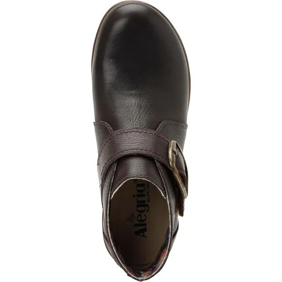 Alegria Womens Symone Leather Ankle Wedge Heel Boots - Espresso NEW