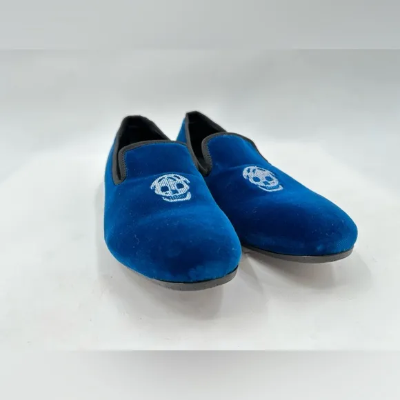 Alexander Mcqueen Royal Blue Velvet Slip-on Loafers Size 42/9 USA made In italy