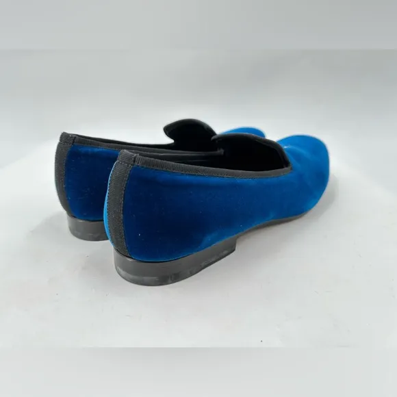Alexander Mcqueen Royal Blue Velvet Slip-on Loafers Size 42/9 USA made In italy