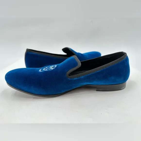 Alexander Mcqueen Royal Blue Velvet Slip-on Loafers Size 42/9 USA made In italy