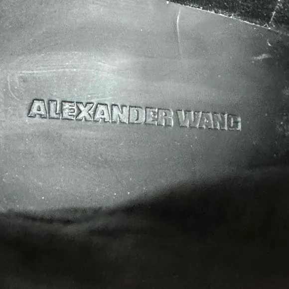 Alexander Wang Black White Leather and Calf Hair Ankle Boots Size 6.5