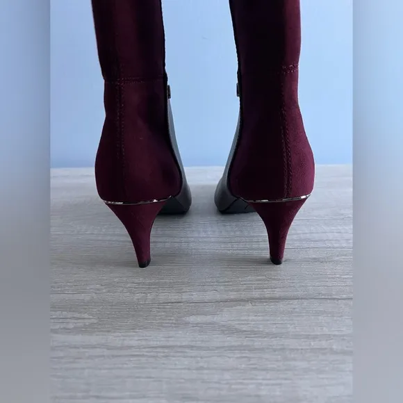 Alfani Women’s Hakuu Zipper Pointed Toe Knee-High Boots - Dark Berry