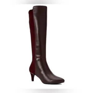 Alfani Women’s Hakuu Zipper Pointed Toe Knee-High Boots - Dark Berry