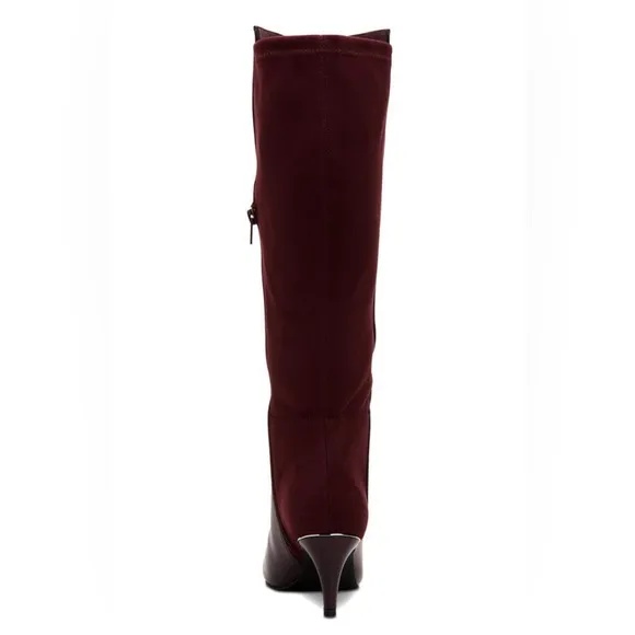 Alfani Women’s Hakuu Zipper Pointed Toe Knee-High Boots - Dark Berry