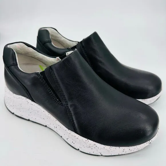 Align Leather Slip-On Wedge Sneakers - Luna Black WOMENS Size 6.5 Ergonomic NWT