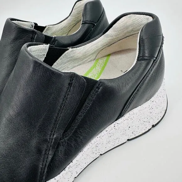 Align Leather Slip-On Wedge Sneakers - Luna Black WOMENS Size 6.5 Ergonomic NWT