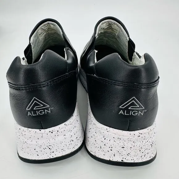 Align Leather Slip-On Wedge Sneakers - Luna Black WOMENS Size 6.5 Ergonomic NWT