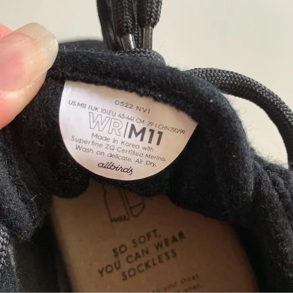 Allbirds Men’s Size 11 Black Wool Runner Fluff Low Top Shoes NEW IN BOX
