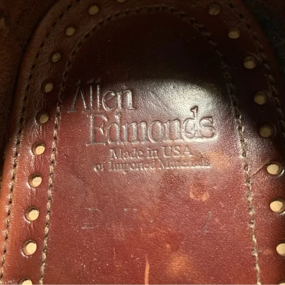 Allen Edmonds brown leather tassel fringe slip on loafers shoes men’s size 12