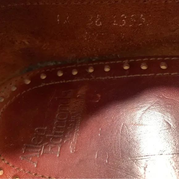 Allen Edmonds brown leather tassel fringe slip on loafers shoes men’s size 12
