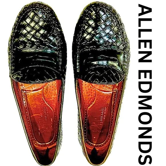 Allen Edmonds St Lucia Black Woven Loafers Men’s 9D or 7 7 1/2 Boys