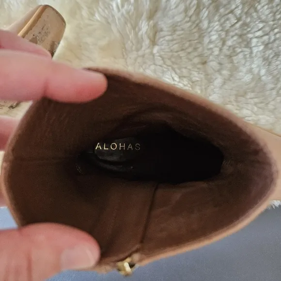 Alohas West Calf Boots In Tan Sz 39
