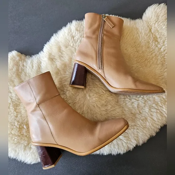 Alohas West Calf Boots In Tan Sz 39