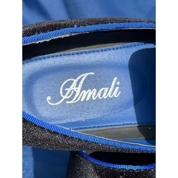 Amali Brady Royal Blue-Black Slip-on Dress Shoes Size 8
