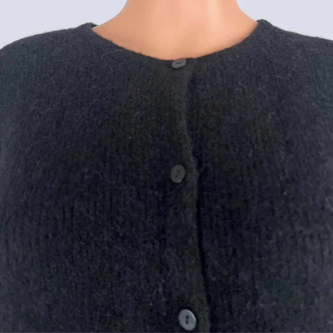 & Other Alpaca Blend Black Cardigan Large