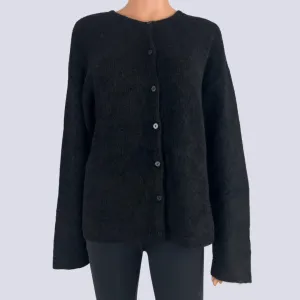 & Other Alpaca Blend Black Cardigan Large