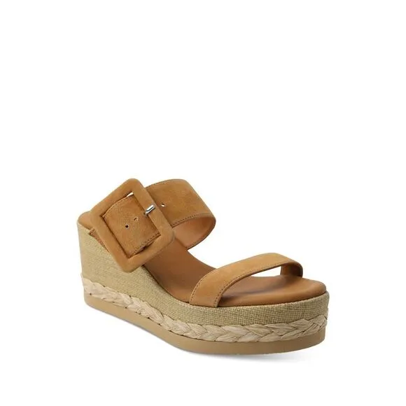 ANDRE ASSOUS Womens Brown Jute-Jean Platform Slip On Leather Espadrille Shoes 40