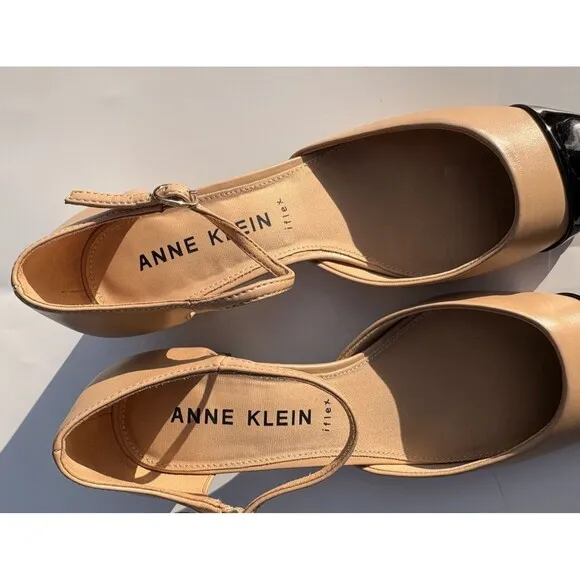 Anne Klein Women's Patia Pump, Shoes  Size 8.5 Beige/Black Nordstrom Rack