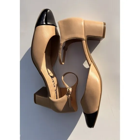 Anne Klein Women's Patia Pump, Shoes  Size 8.5 Beige/Black Nordstrom Rack