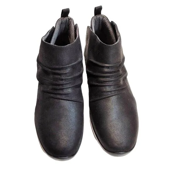 Anodyne No. 91 Casual Ankle Boots Black Vegan Leather Womens Size US 10W UK 7.5