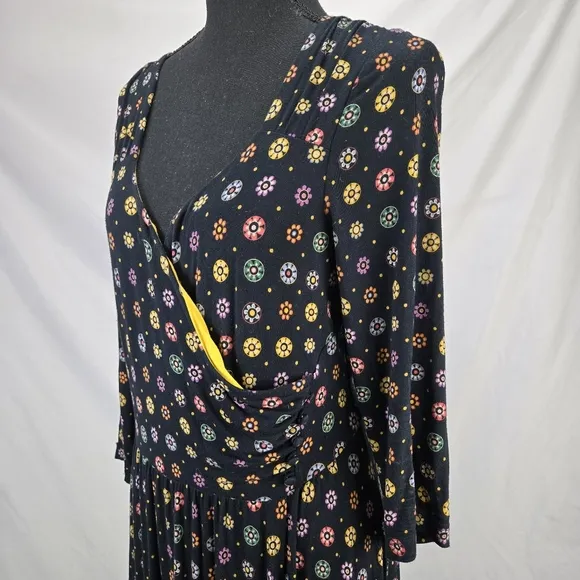 ANTHRO MAEVE Motif Faux Wrap Dress Size Large