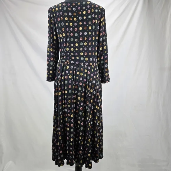 ANTHRO MAEVE Motif Faux Wrap Dress Size Large
