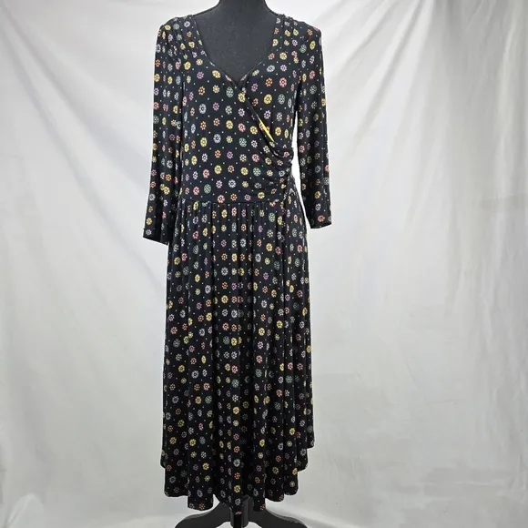 ANTHRO MAEVE Motif Faux Wrap Dress Size Large