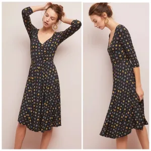 ANTHRO MAEVE Motif Faux Wrap Dress Size Large
