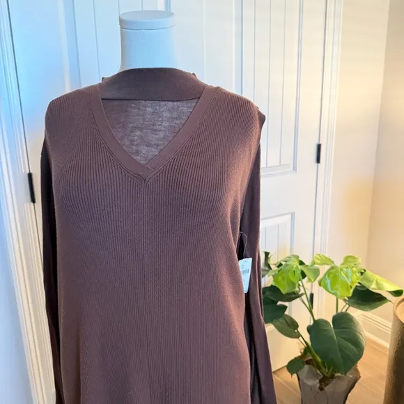 Anthropologie Brown Sweater Maxi Dress - 2X | NWT