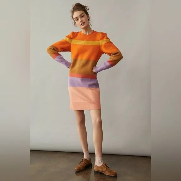 ANTHROPOLOGIE FARM RIO STRIPE LONG SLEEVE TUNIC Sweater Dress NWT