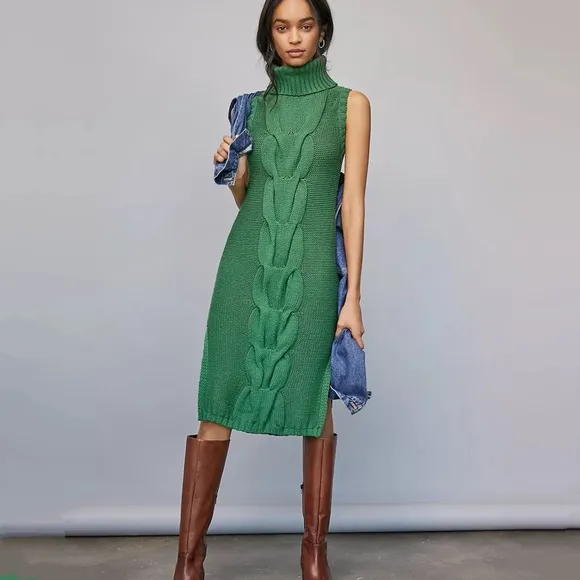 Anthropologie Sapphire Turtleneck Tunic Sweater Dress
