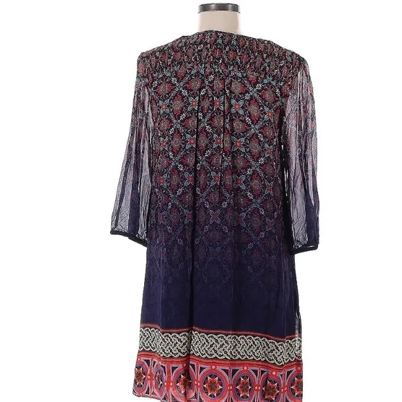 Anthropologie Tanvi Kedia Corinna Tunic Dress |Embroidered |Tassel | Metallic