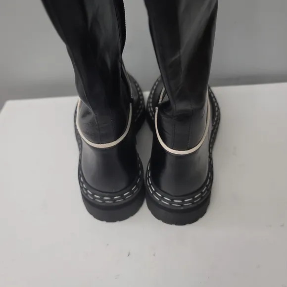 Antonio Melani by Coutney Grow Black Cream  Knee High Leather Boots