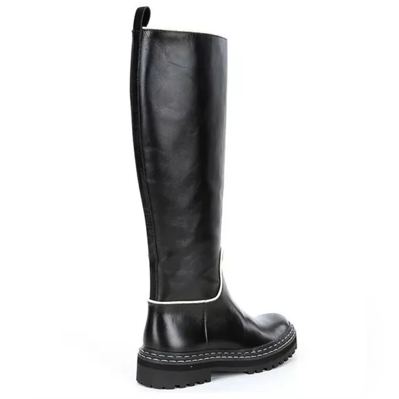 Antonio Melani by Coutney Grow Black Cream  Knee High Leather Boots
