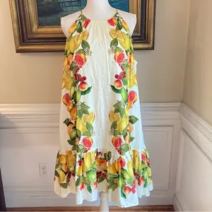 ANTONIO MELANI Sloan Southern Sweets Citrus Fruit Ruffle Racerback Dress NWT
