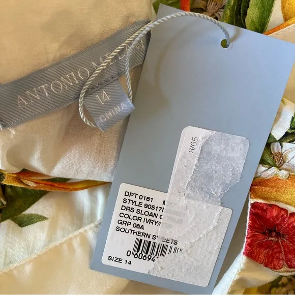 ANTONIO MELANI Sloan Southern Sweets Citrus Fruit Ruffle Racerback Dress NWT