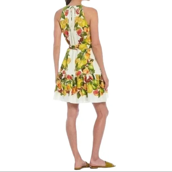 ANTONIO MELANI Sloan Southern Sweets Citrus Fruit Ruffle Racerback Dress NWT