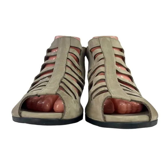 Arche Enexor Suede Leather Sandals Cutouts‎ Sculpted Heel Sling Back Size 10.5