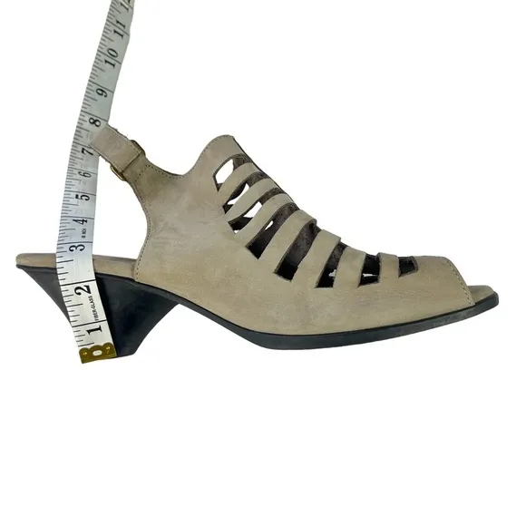Arche Enexor Suede Leather Sandals Cutouts‎ Sculpted Heel Sling Back Size 10.5