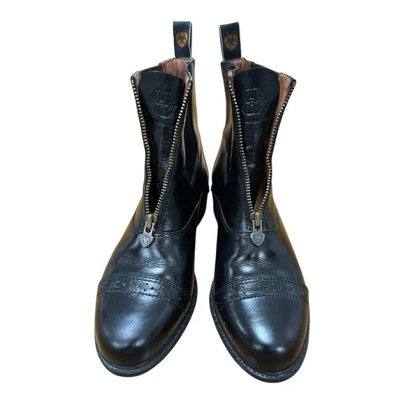 Ariat Black Heeled Boots with Elastic Panels and Rounded Toe