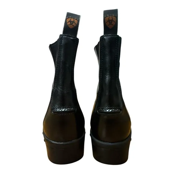 Ariat Black Heeled Boots with Elastic Panels and Rounded Toe