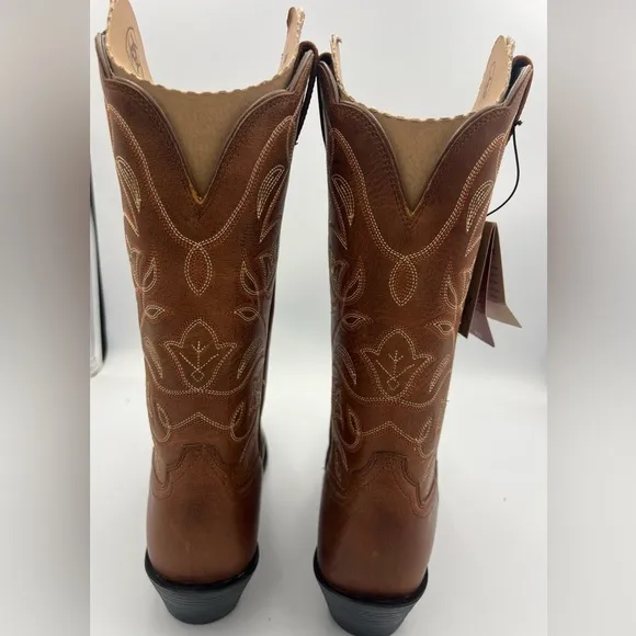 ARIAT Heritage ATS Women’s Cowboy Boots Size 8B Leather Cowgirl Cognac Boots NWT