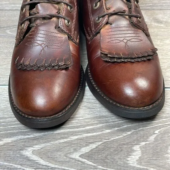 Ariat Heritage Lacer II Women’s Sz 6B Brown Leather Western Cowboy Roper Boots