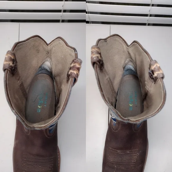 Ariat Kids Youth Sorting Pen Leather Cowboy Rodeo Western Boots Sz 5